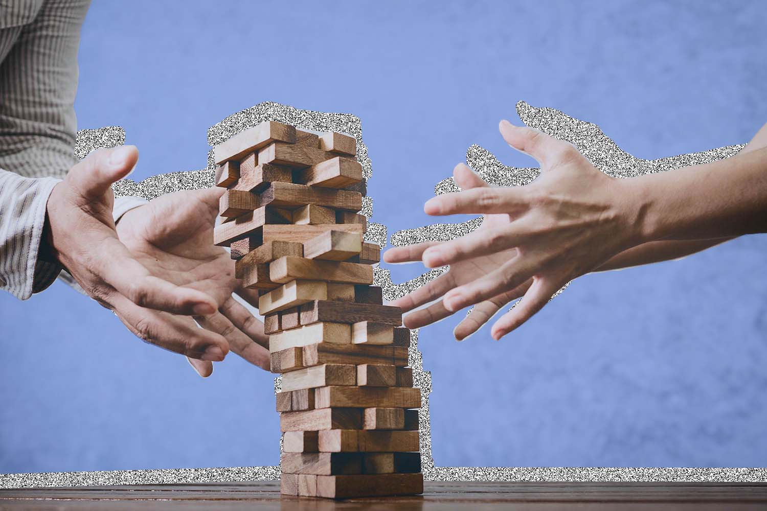 Falling Jenga tower