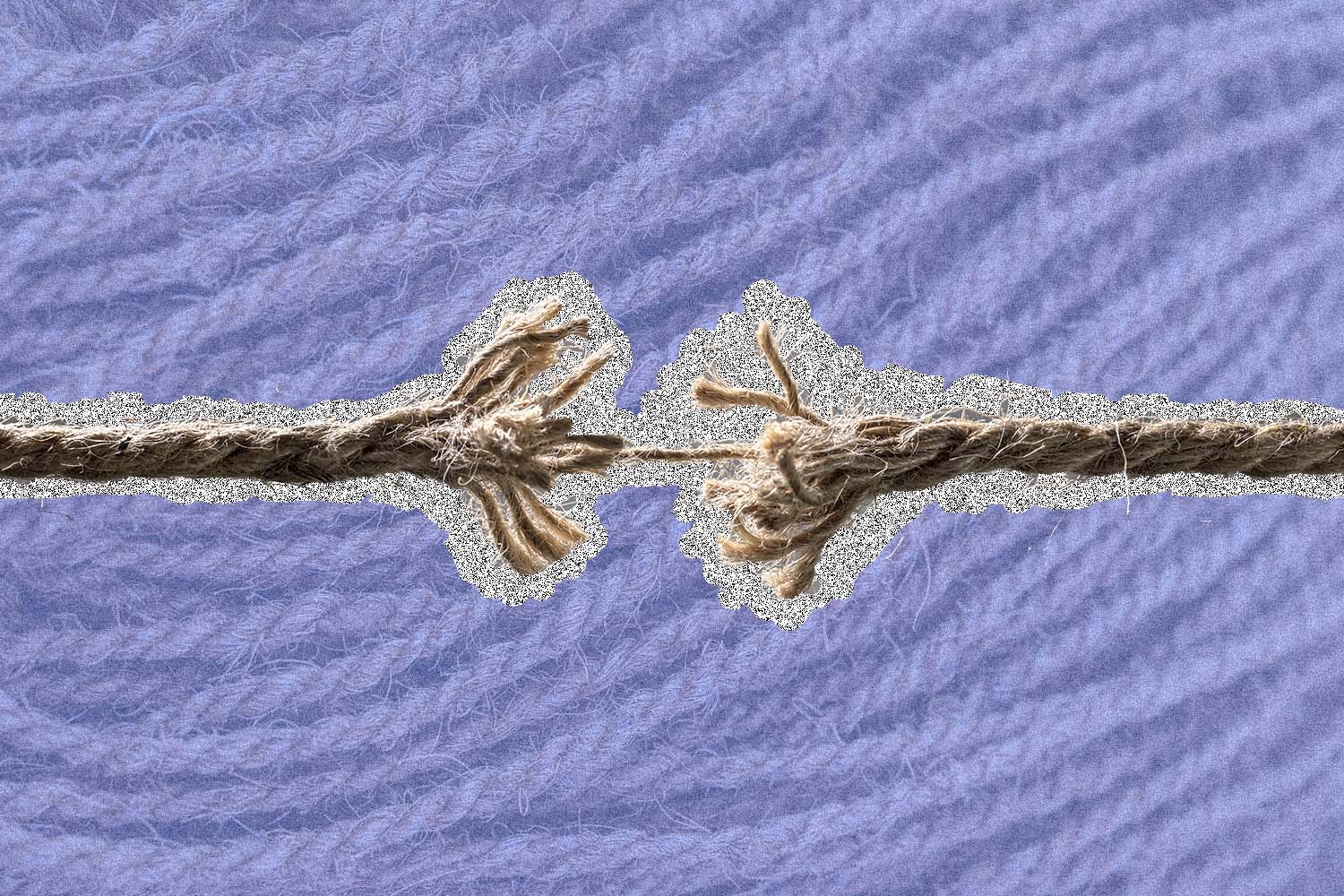 Frayed rope about to break