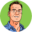 Illustrated headshot of Phil Rhodes on a green background