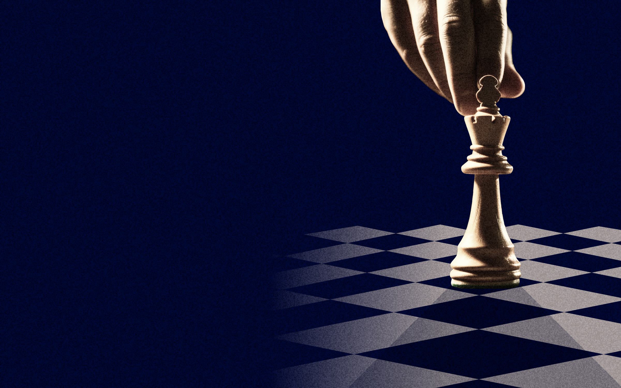 A strategic chess move symbolizing AI-driven cybersecurity decisions, risk assessment, and defense strategies in a rapidly evolving digital landscape.